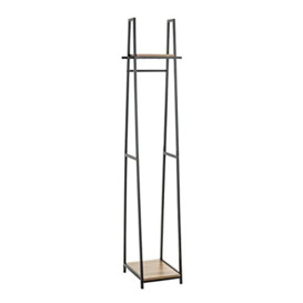 HAKU Möbel coat rack, MDF, oak, black, W 38 x D 40 x H 166 cm