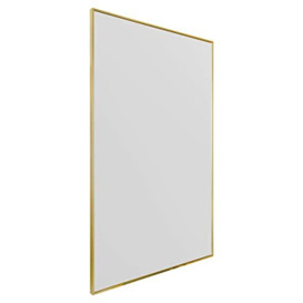 "MirrorOutlet The Artus - Gold Modern Aluminium Edged Wall Leaner Mirror 68"" X 43"" (174CM X 110CM) Silver Mirror Glass"