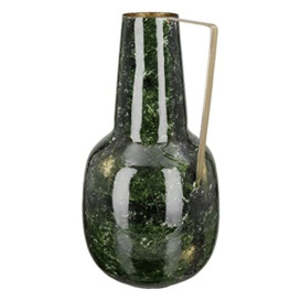 GILDE Green Decorative Bulb Vase Metal Flower Vase - Decorative Living Room Gift for Women Birthday Mother's Day Height 40 cm