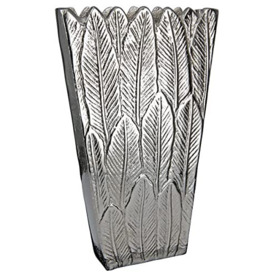 GILDE Flower Vase Made of Aluminium - Decorative Living Room Gift for Women Birthday Mother's Day - Colour: Silver Height 26.5 cm