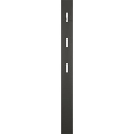Germania Coat rack panel 3851-547, with three fold-out coat hooks made of metal, front supermatt, in graphite, 15 x 170 x 4 cm (WxHxD)