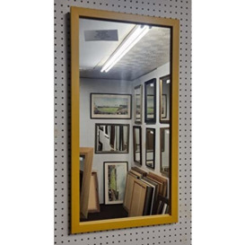 Modec Mirrors CLEARANCE - MODERN FLAT YELLOW LONG WALL HANGING MIRROR 34cm x 65cm - EX DISPLAY ITEM