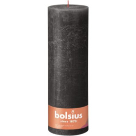 Bolsius Rustik Pillar Candle XXL – Anthracite – Set of 4 – Decorative Household Candles – Long Burning Time 200 Hours – Unscented – Includes Natural Vegan Wax – Without Palm Oil – 30 x 10 cm