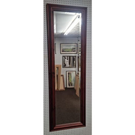 Modec Mirrors 65mm RED MAHOGANY STAINED SOLID PINE PLAIN GLASS FULL LENGTH DRESSING MIRROR. 17” x 50” (43cm x 127cm)