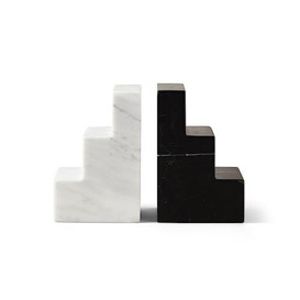 Printworks Stair Cube PW00548 Bookend Set of 2 in Black and White 9 x 6 x 9 cm