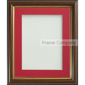 Frame Company Eldridge Mahogany Photo Frame with Red Mount, 7x5 for 6x4 inch, fitted with perspex