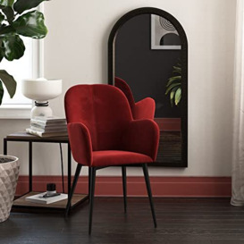 Dorel Home Upholstered Dining Chair, Velvet, Burgundy, One Size