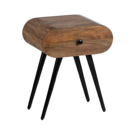 BigBuy Home Side Table 46 x 35.5 x 57.5 cm Natural Black Wood Iron