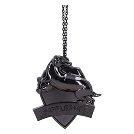 Nemesis Now Harry Potter Hufflepuff Crest (Silver) Hanging Ornament 5.8cm, Resin, Officially Licensed Harry Potter Merchandise, Requires Sturdy Hanging Place, Cast in the Finest Resin, Hand-Painted