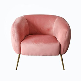 Bo Living Borchester Armchair, Dusty Pink, W78.5xD72xH72cm, Velvet, Plywood and Gold plated metal, One Size