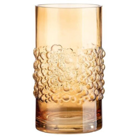 GILDE Decorative Glass Vase Sparkle Flower Vase Made of Glass Decoration Autumn Living Room Colour: Brown Amber Height 24 cm