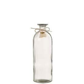 J-Line by Jolipa Transparent Glass Bottle Vase 8x8x27cm