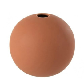 Ceramic Ball Vase Rust Orange 12x12cm