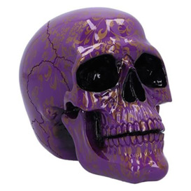 Nemesis Now Violet Elegance Ornament 18.5cm, Resin, Purple Skull Sculpture, Cast in the Finest Resin, Hand-Painted, Glossy Finish, Gold Patterns