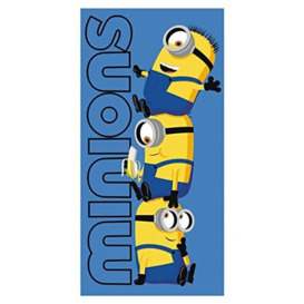 hermet Minions Beach Towel 70 x 140 cm, 100% Cotton, Blue, Yellow