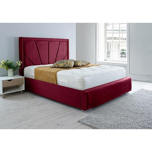 Eleganza Itala Plush Double Bed Frame - Maroon