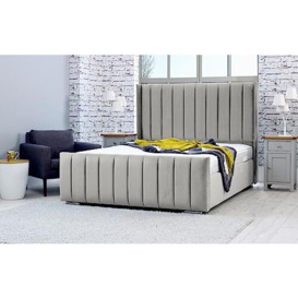 Eleganza Caira Plush Single Bed Frame - Silver