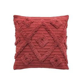 Douceur d'Intérieur, Cushion Cover (40 x 40 cm) Zelie Terracotta, Tufted Cotton