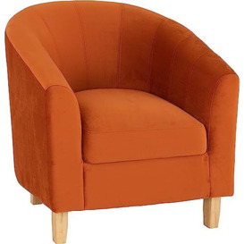 Seconique Tempo Tub Chair in Burnt Orange Velvet
