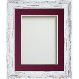 Frame Company Lynton Driftwood Photo Frame with Plum Mount, 7x5 for 5x3.5 inch, fitted with perspex