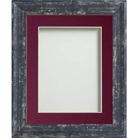 Frame Company Lynton Coal Photo Frame with Plum Mount, 7x5 for 6x4 inch, fitted with perspex