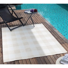 Surya Geometric Indoor Outdoor Rug - Durable Area Rugs Living Room, Kitchen, Garden, Patio - Boho Coloured Patterned Rugs, UV Weather and Stain Resistant - Rome Large 200x275cm, Beige and Ivory Rug