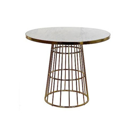 DKD Home Decor Dining Table, Colour: Gold and White, Standard
