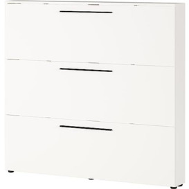 GERMANIA DIE MÖBELMACHER Cabinet 2578-84 GW-Utah, in White, with Space for 18 Pairs of Shoes, Shallow Depth, Ideal for Narrow hallways, 140 x 129 x 19 cm