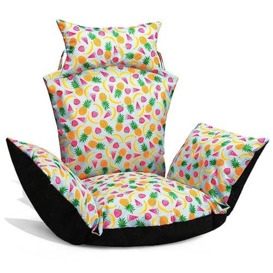 postergaleria Hanging basket chair cushion with fruity print - made of durable fabric, with soft filling, with headrest with strings for tying - egg chair cushion only for garden swing, indoor swing