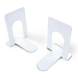 Set of 2 White Metal Bookends
