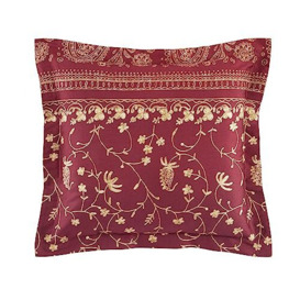 Bassetti Brenta 9325893 Cushion Cover for Bed Linen 100% Cotton Satin in Robin Red R1, Dimensions: 40 x 40 cm