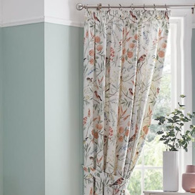 "Dreams & Drapes Design - Caraway - Pair of Pencil Pleat Curtains With Tie-Backs - 66"" Width x 72"" Drop (168 x 183cm) in Terracotta"