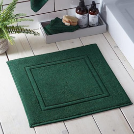 Drift Home Emerald Green Shower Mat (50 x 50cm) - 100% Eco Sustainable Cotton - Bathroom Mat, Door Mat, Bathroom Accessory, Absorbent Bath Mat - Abode Eco Collection