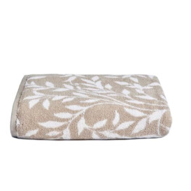 Dreams & Drapes Cream Beige Hand Towel (50 x 90cm) - 100% Cotton - Floral Leaf Towel - Guest Towel, Head Towel, Beach Towel, Bathroom Accessory - Sandringham Collection