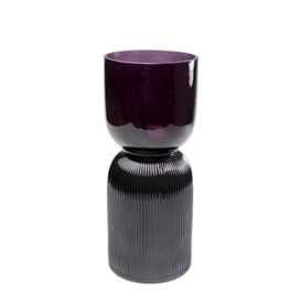 Kare Marvelous Duo Design Vase, Purple, Flower Vase, Decorative Vase, Vessel for Flowers, Table Vase, 40 cm