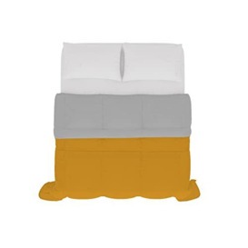 Italian Bed Linen Sogni E Capricci Summer Duvet 250 x 200 cm Ochre/Light Grey