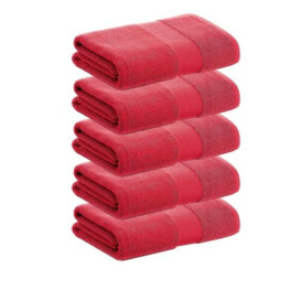 PADUANA - Pack of 6 Toilet Towels 30 x 50 cm Maroon 100% Combed Cotton – Towel Drying Soft, Fast and Maximum Absorption – Available Towel Towel, Washbasin Towel, Shower Towel and Bath Towel