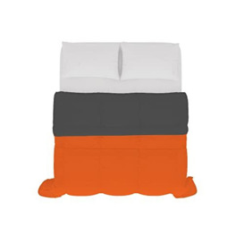 Italian Bed Linen Sogni E Capricci Summer Duvet, 250 x 200 cm, Orange/Dark Grey