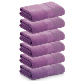 PADUANA - Pack of 6 Toilet Towels 30 x 50 Lilac 100% Combed Cotton – Towel Drying Soft, Fast and Maximum Absorption – Available Towel Towel, Washbasin Towel, Shower Towel and Bath Towel