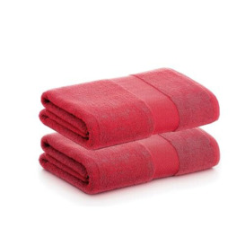 PADUANA - Pack of 2 Bath Towels 100 x 150 cm Maroon 100% Combed Cotton – Soft, Fast Drying and Maximum Absorption Towel – Available Bath Towel, Washbasin Towel, Shower Towel and Bath Towel