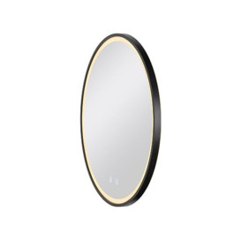 SLV TRUKKO 60 Interior Lighting, Mirror for Bathroom, Bathroom Mirror, Bathroom Mirror, Hallway, 3000/4000/6500K, 730lm, Dimmable Switch, Diameter 60 cm, Chrome, Black Edge