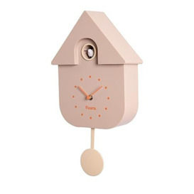 Fisura - Cuckoo clock. Wall clock. Original wall clock for gift. 3 AA batteries not included. 21,5 x 8 x 41,5. Material: ABS plastic. (Beige)
