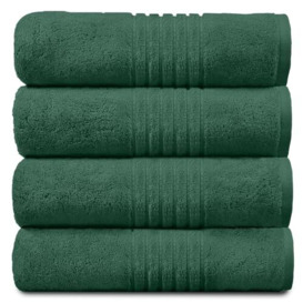 GC GAVENO CAVAILIA Extra Large Bath Sheet - Egyptian Cotton Towels Jumbo Bath Sheet - 4 Pack Water Absorbent & Quick Dry Towel Set, Dark Green