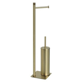 Gedy Trilly Column Toilet roll holder/toilet brush Brushed Gold