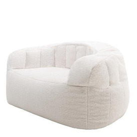 icon Cabana Giant Bean Bag Chair, Natural, Luxury Fluffy Borg Adult Bean Bag Chair, Large Bean Bag Sofa with Filling Included, Living Room Bean Bags