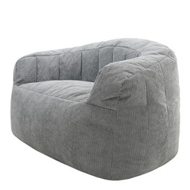 icon Cora Giant Bean Bag Chair, Charcoal Grey, Luxury Cord Adult Bean Bag Chair, Large Bean Bag Sofa with Filling Included, Living Room Bean Bags