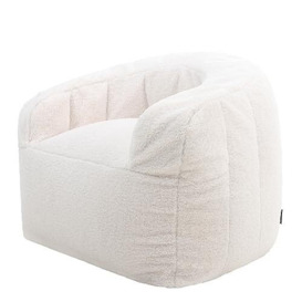 icon Cabana Bean Bag Chair, Natural, Luxury Fluffy Borg Adult Bean Bag, Large Bean Bags with Filling Included, Living Room Bean Bags