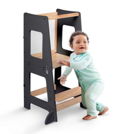 kidoola Toddler Learning Tower & Mini Desk: Safe, Creative & Versatile Furniture for Kids, Easy to Build with Secure Safety Bars, Adjustable Height, Blackboard & Whiteboard for up to 12 Years