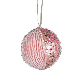 Baby Pink Bauble 7cm - Christmas Tree Hanging Decorations Festive Decorative Ornaments Fairy Tale Themed Xmas Tree Pendant