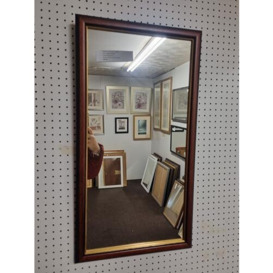 Modec Mirrors WALNUT AND GOLD LONG WALL HANGING MIRROR 36cm x 67cm - EX DISPLAY ITEM